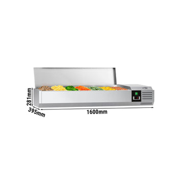 Witryna chłodnicza nadstawna PREMIUM - 1600x395mm - 7x GN 1/3 - Prime Gastro