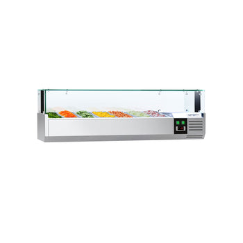 Nadstawna witryna chłodnicza PREMIUM z oświetleniem LED - 1500x335mm - 7x GN 1/4 - Prime Gastro