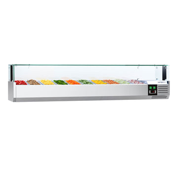 Nadstawna witryna chłodnicza PREMIUM z oświetleniem LED - 2000x335mm - 10x GN 1/4 - Prime Gastro