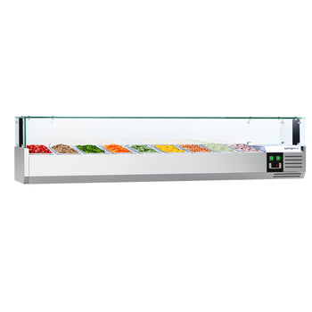 Nadstawna witryna chłodnicza PREMIUM z oświetleniem LED - 2000x395mm - 9x GN 1/3 - Prime Gastro