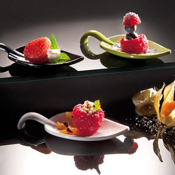 (50 sztuk) Łyżeczki do przekąsek - LEAF - melamina - długość: 100 mm - Prime Gastro