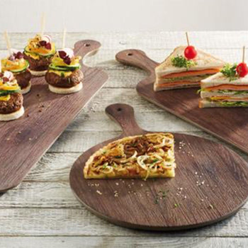 (6 sztuk) Taca - DĄB - Melamin - 530x200mm - Wysokość: 15mm - Prime Gastro