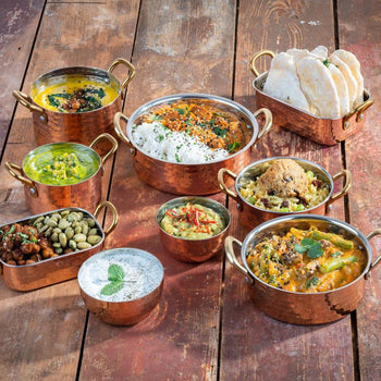 (6 sztuk) Naczynia do serwowania - MUMBAI - nierdzewna stal - 0,6 litra - Ø 115 mm - miedź - Prime Gastro