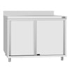 Szafka robocza ze stali nierdzewnej ECO - 1000x600mm - z drzwiami suwanymi, z rantem