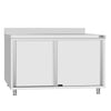 Stainless Steel Floor Cupboard ECO - 1200x700mm - with Sliding Doors & Upstand
