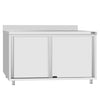 Stainless Steel Floor Cupboard ECO - 1400x700mm - with Sliding Doors & Upstand