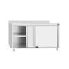 Stainless Steel Floor Cupboard ECO - 1600x600mm - with Sliding Doors & Upstand
