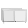 Stainless Steel Floor Cupboard ECO - 1600x700mm - with Sliding Doors & Upstand