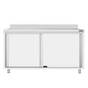 Stainless Steel Floor Cupboard ECO - 1600x700mm - with Sliding Doors & Upstand