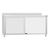 Stainless Steel Floor Cupboard ECO - 1800x600mm - with Sliding Doors & Upstand