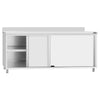Stainless Steel Floor Cupboard ECO - 2000x700mm - with Sliding Doors & Upstand