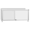 Stainless Steel Floor Cupboard ECO - 2000x700mm - with Sliding Doors & Upstand
