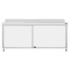 Stainless Steel Floor Cupboard ECO - 2000x700mm - with Sliding Doors & Upstand