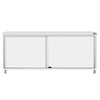 Szafka robocza ECO – stal nierdzewna – 2000 x 600 mm – z drzwiami przesuwnymi