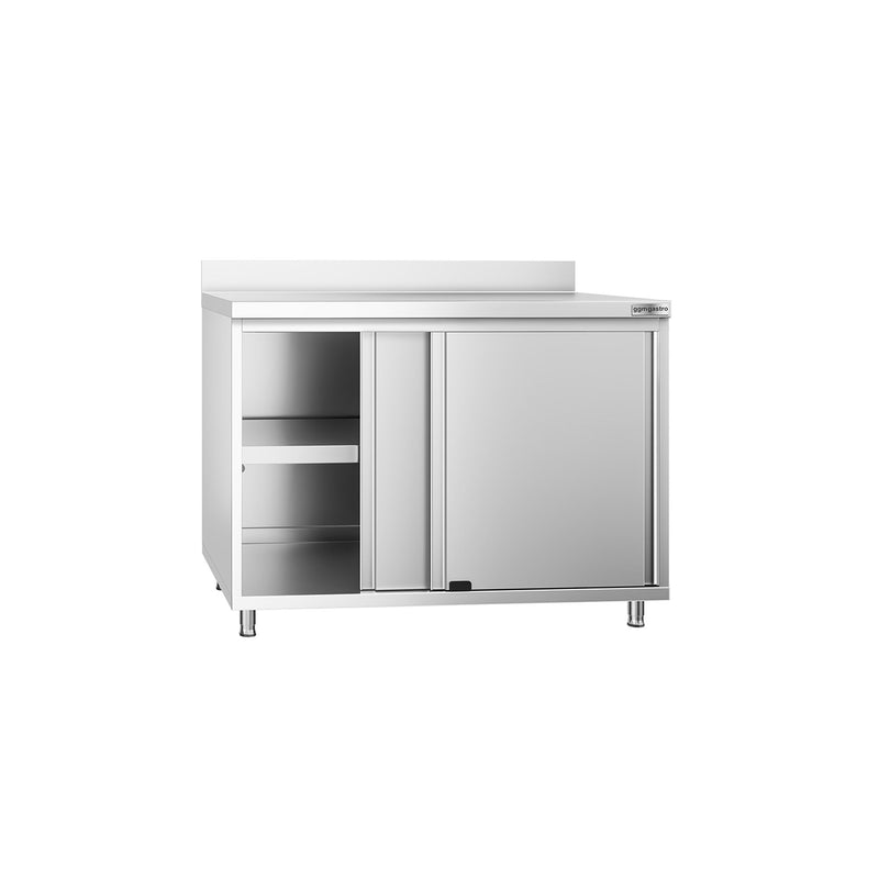 Stainless Steel Floor Cupboard PREMIUM - 1000x700mm - with Sliding Doors & Upstand
