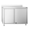Stainless Steel Floor Cupboard PREMIUM - 1000x800mm - with Sliding Doors & Upstand