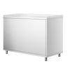 Stainless Steel Floor Cupboard PREMIUM - 1000x800mm - with Sliding Doors - incl. Chopping Board White