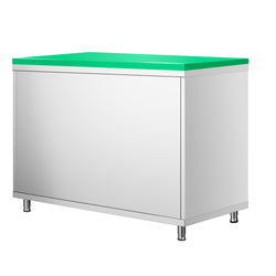 Stainless Steel Floor Cupboard PREMIUM - 1000x700mm - with Sliding Doors - incl. Chopping Board Green