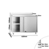 Stainless Steel Floor Cupboard PREMIUM - 1000x600mm - with Sliding Doors & Upstand