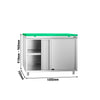 Stainless Steel Floor Cupboard PREMIUM - 1000x700mm - with Sliding Doors - incl. Chopping Board Green