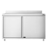 Stainless Steel Floor Cupboard PREMIUM - 1200x800mm - with Sliding Doors & Upstand
