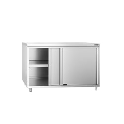 Szafka robocza ze stali szlachetnej PREMIUM – 1200 x 600 mm – z drzwiami przesuwnymi