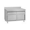 Edelstahl Arbeitsschrank ECO - 1200x700mm - mit 2 Schubladen & Aufkantung
