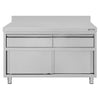 Edelstahl Arbeitsschrank ECO - 1200x700mm - mit 2 Schubladen & Aufkantung