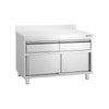 Edelstahl Arbeitsschrank PREMIUM - 1200x700mm - mit 2 Schubladen & Aufkantung