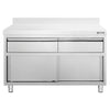 Edelstahl Arbeitsschrank PREMIUM - 1200x700mm - mit 2 Schubladen & Aufkantung