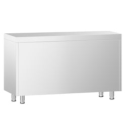 Szafka robocza ze stali nierdzewnej PREMIUM - 1200x600mm - z szklanymi drzwiami suwanymi