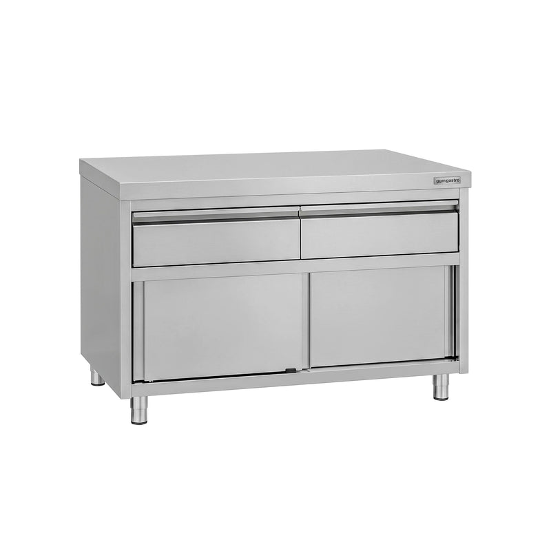 Edelstahl Arbeitsschrank ECO - 1200x700mm - mit 2 Schubladen