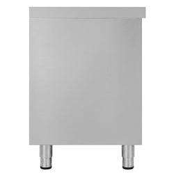 Szafka robocza ze stali nierdzewnej ECO – 1600 x 600 mm – z 3 szufladami i drzwiami przesuwnymi
