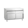 Edelstahl Arbeitsschrank PREMIUM - 1200x700mm - mit 2 Schubladen