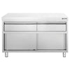 Edelstahl Arbeitsschrank PREMIUM - 1200x700mm - mit 2 Schubladen
