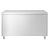 Szafka robocza ze stali nierdzewnej PREMIUM – 1200 x 600 mm – z 2 szufladami i drzwiami przesuwnymi