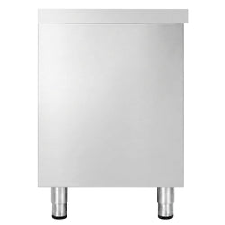 Szafka robocza ze stali nierdzewnej PREMIUM – 1600 x 600 mm – z 3 szufladami i drzwiami przesuwnymi