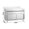 Edelstahl Arbeitsschrank PREMIUM - 1200x700mm - mit 2 Schubladen & Aufkantung
