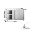 Stainless Steel Floor Cupboard PREMIUM - 1200x800mm - with Sliding Doors & Upstand