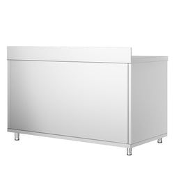 Stainless Steel Floor Cupboard PREMIUM - 1400x800mm - with Sliding Doors & Upstand
