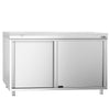 Stainless Steel Floor Cupboard PREMIUM - 1400x700mm - with Sliding Doors - incl. Chopping Board White