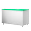 Stainless Steel Floor Cupboard PREMIUM - 1400x700mm - with Sliding Doors - incl. Chopping Board Green