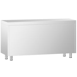 Szafka robocza ze stali nierdzewnej PREMIUM - 1400x600mm - z szklanymi drzwiami suwanymi