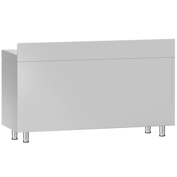 Szafka robocza ze stali nierdzewnej ECO - 1400x600 mm - z 3 szufladami po prawej stronie i panelem tylnym - Prime Gastro