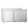 Stainless Steel Floor Cupboard PREMIUM - 1600x800mm - with Sliding Doors & Upstand