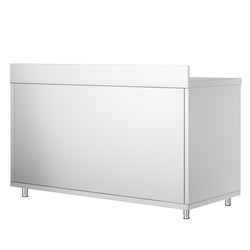 Stainless Steel Floor Cupboard PREMIUM - 1600x600mm - with Sliding Doors & Upstand