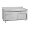 Edelstahl Arbeitsschrank ECO - 1600x700mm - mit 3 Schubladen & Aufkantung