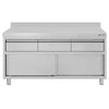 Edelstahl Arbeitsschrank ECO - 1600x700mm - mit 3 Schubladen & Aufkantung