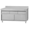 Edelstahl Arbeitsschrank ECO - 1600x700mm - mit 3 Schubladen & Aufkantung