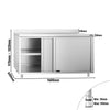 Stainless Steel Floor Cupboard PREMIUM - 1600x600mm - with Sliding Doors & Upstand